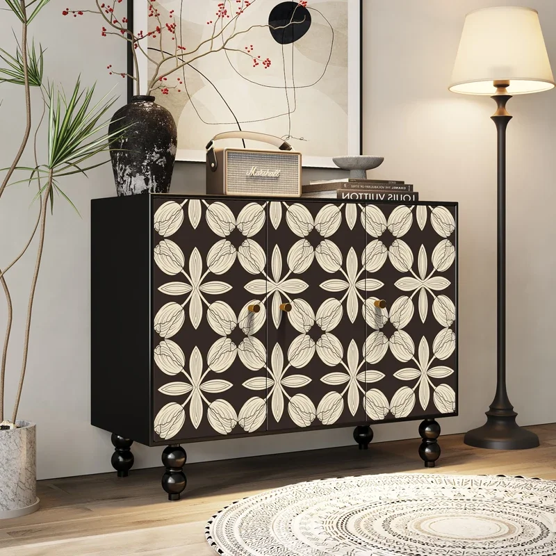 A  re-painted ancient entrance cabinet, bed and breakfast living room bedroom storage cabinet