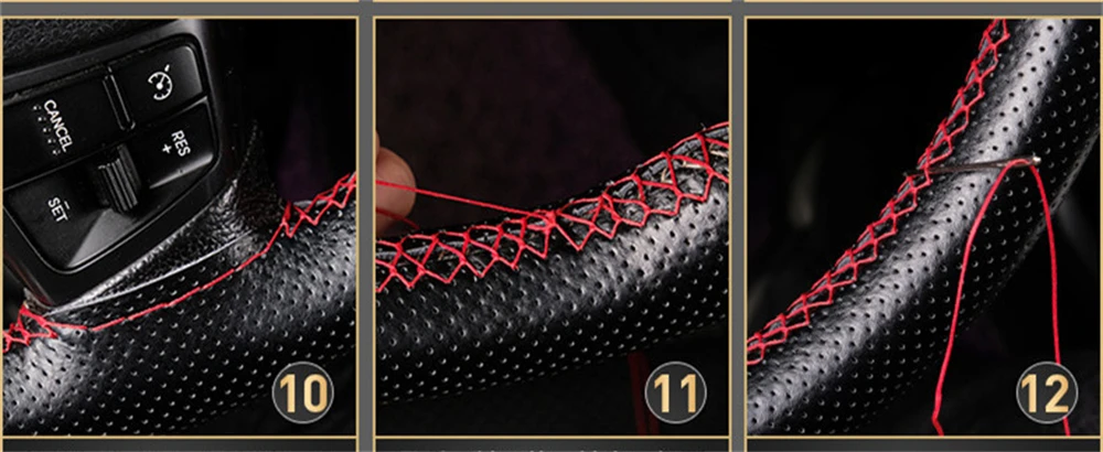 Flechten von Lenkradabdeckungen, Faden- und Nadel-Set, handgenähtes Flechtwerkzeug aus Leder – Detail 5