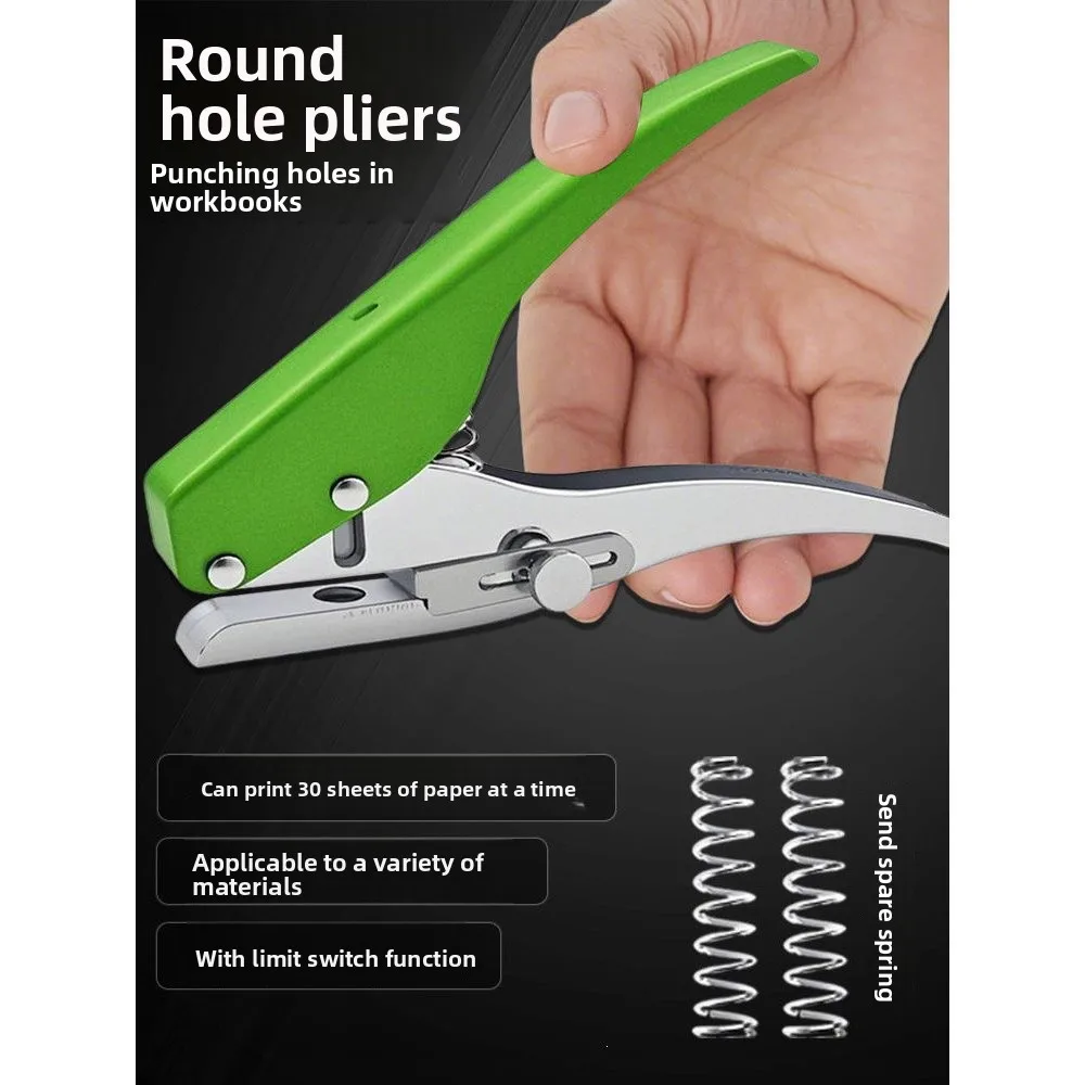 Single Hole Punch Plier 3 mm to 10 mm Round Hole Puncher for Membership Cards, Paper Tags, PVC Packaging Bags, Cardboard and