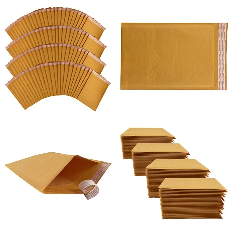 

Kraft Padded Bubble Mailers with Bubble Wrap Protection, Self-Seal, Strong Adhesive for Shipping, 1 Internal Size - 8.25 13.75,