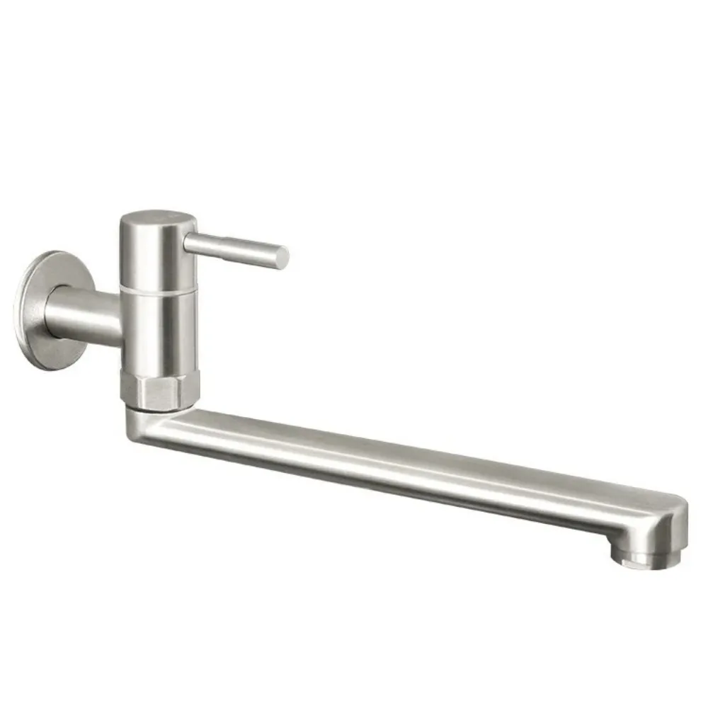 180° Rotation Wall Mount Sink Tap Non-slip Handle Lengthened Outlet Kitchen Faucet Rustproof Soft Water Flows