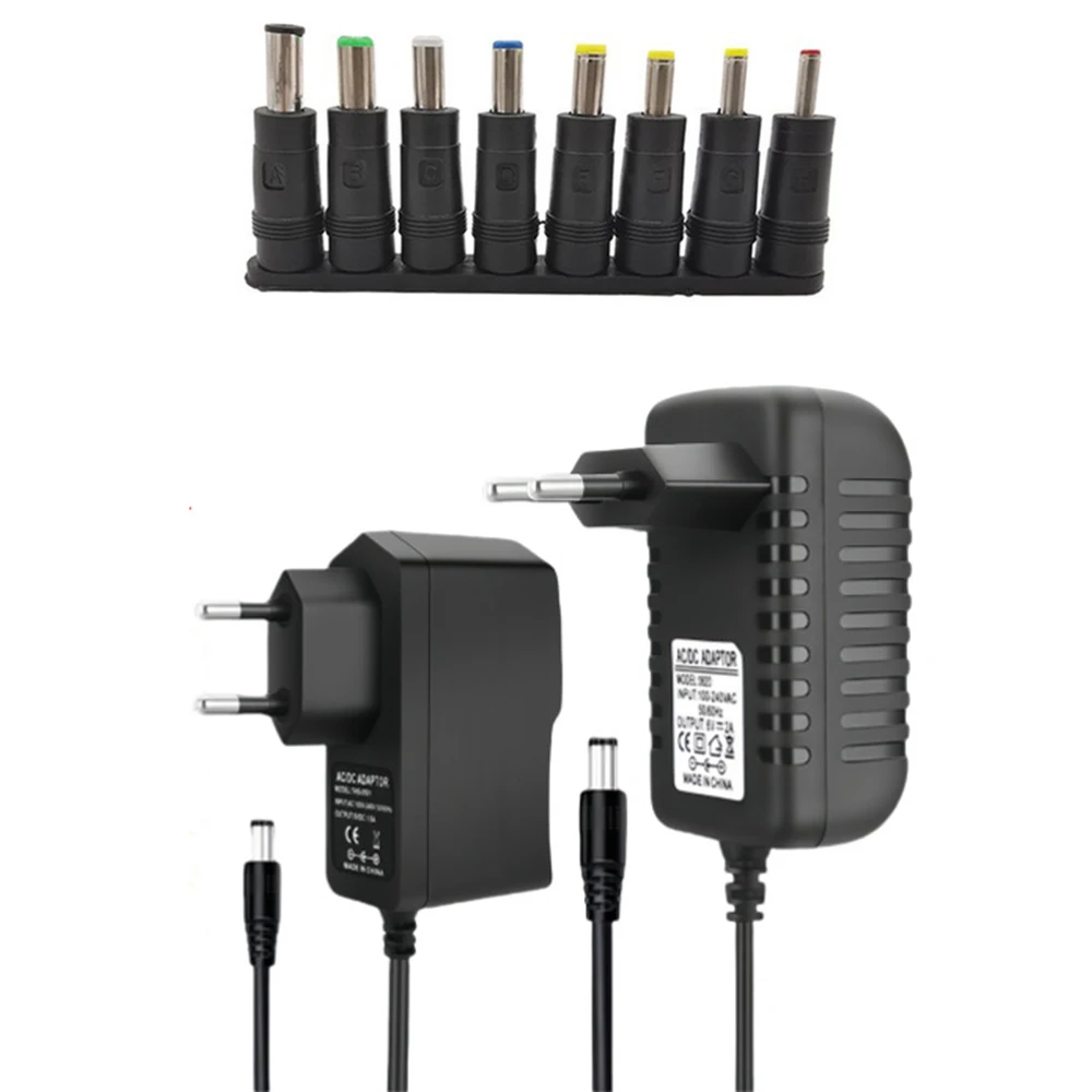 AC 110V 220V Switching Power Supply To DC 5V 6V 8V 9V 12V 13V 15V 1A 2A 3A Power Supply Universal Wall Socket With 8 Connect