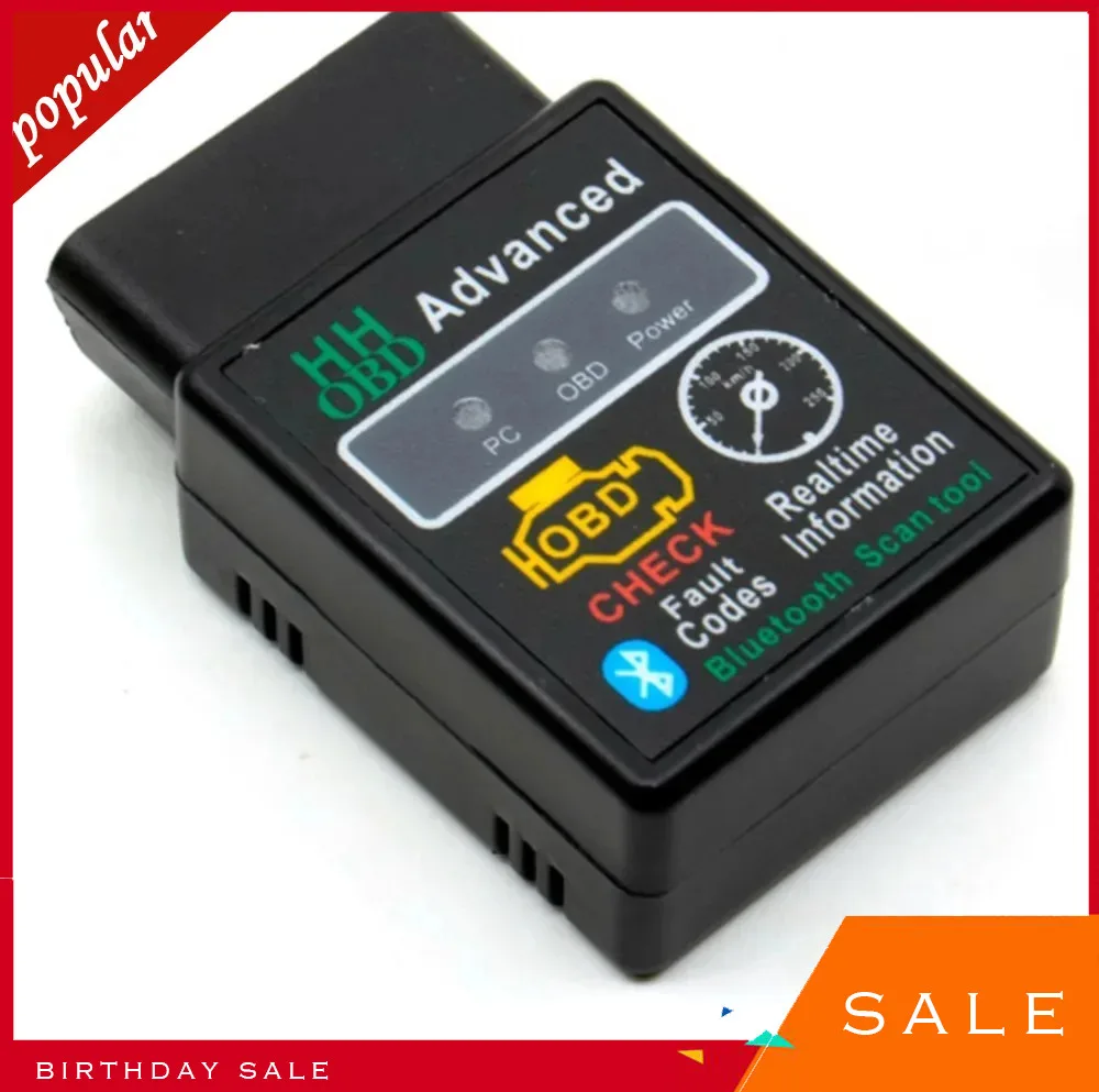 HHOBD ELM 327 HH OBD Advanced Bluetooth ELM327 V2.1 Cheaper Than V1.5 Support OBD2 Auto Code Reader Wireless Adapter Scan Tool