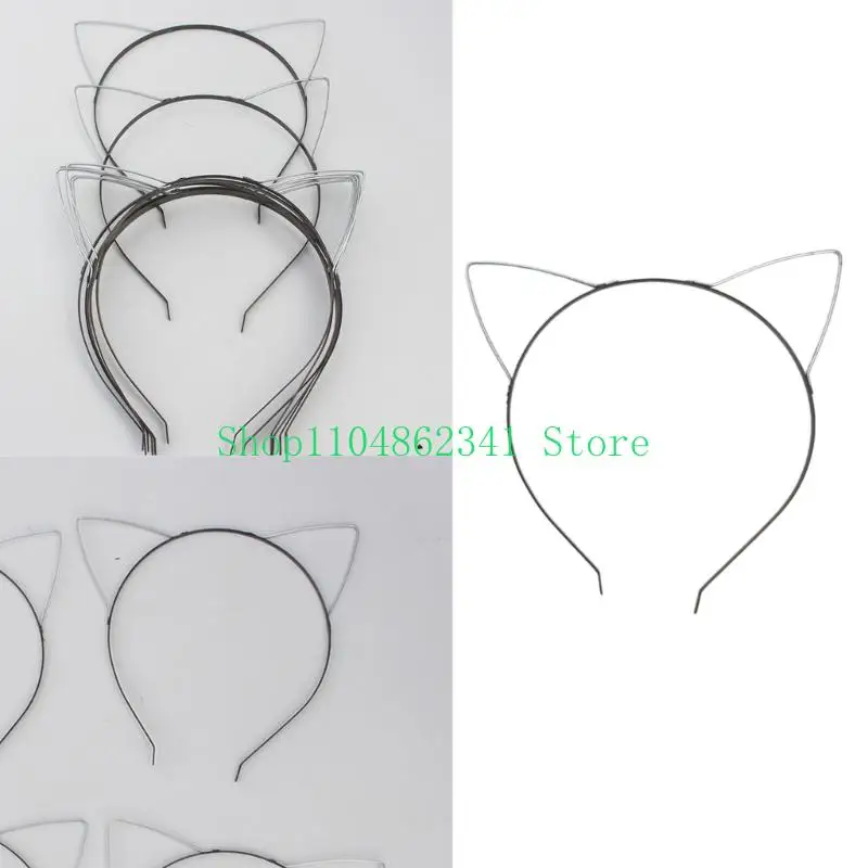 

652F DIY Cats Ear Headbands Metal Base Frame Metal Crafting For Custom Handmade Accessories Ergonomic Metal Hairband