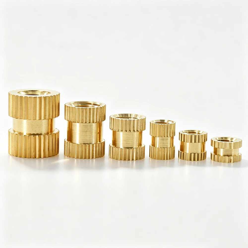 100/300Pcs Threaded Insert OD 3.5/4.2/5/6mm Heat Set Brass Knurled Thread Inserts Nuts for 3D Plastic Injection Molding (Metric)