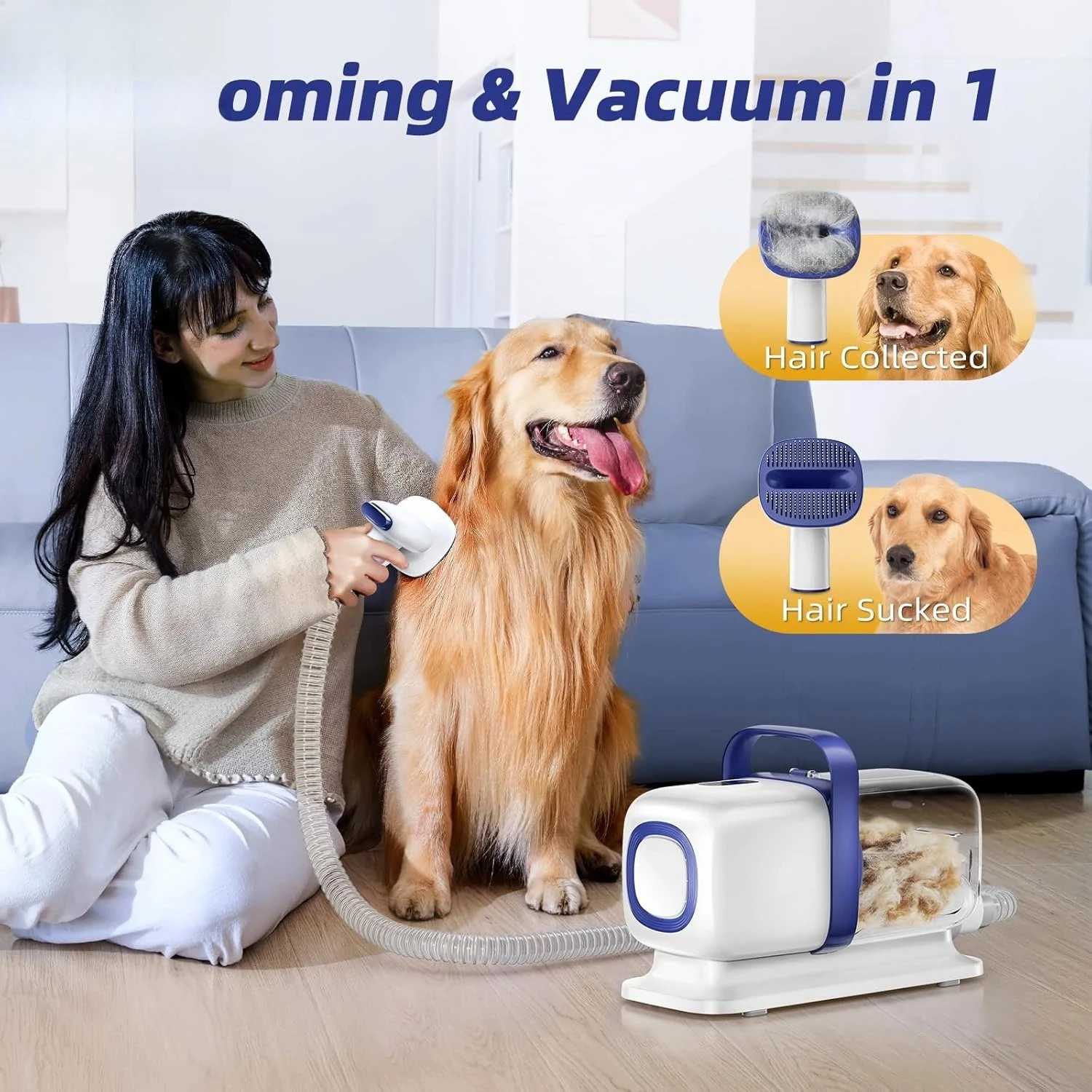

Dog Grooming Kit,15000Pa Strong Pet Grooming Vacuum for Dogs,2L Large Capacity Dog Vacuum for Shedding Grooming Hair
