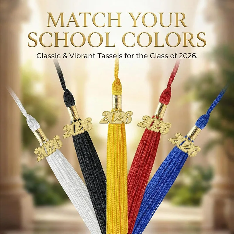 

2/5Pcs Tassel 2026 Graduations Cap Tassels Gold Charms Multiple Color Fringe For DIY Crafts Mortarboard Hat Garment Accessories