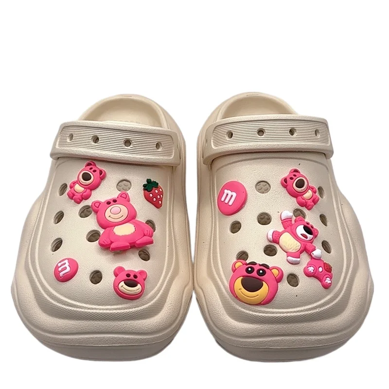 DIY 3D Cute Cartoon Bear Shoe Charms Clogs Slides Sandals Garden Shoes Decorations Charm Set Accessories Kids Gifts