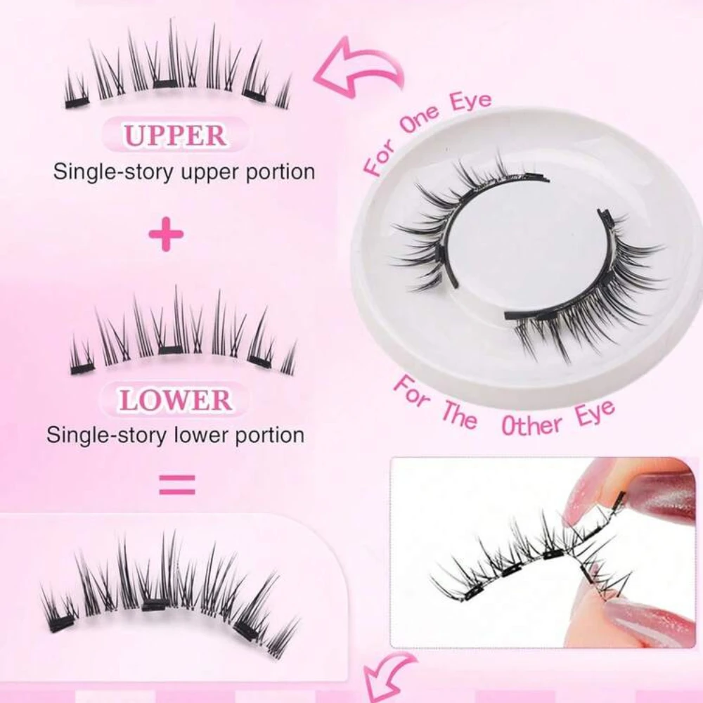 Pixie Glow Magnetic Lashes, Soft Magnet w/Applicator, 3s Apply 1s Remove, No Glue, Waterproof, Reusable, Cruelty-Free