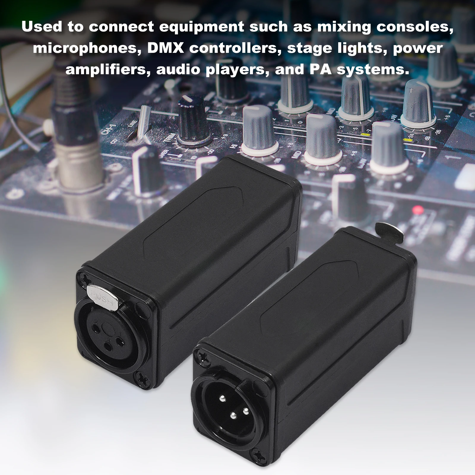 3 Pin XLR Gender Changer Metal Construction Audio Microphone Adapter Anti-Interference for Microphone Mixer Audio Devices