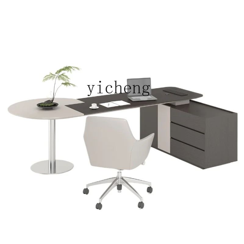 ZK  Light Luxury Modern Office Boss Desk Executive Desk Solid Wood High Sense President Computer Desk