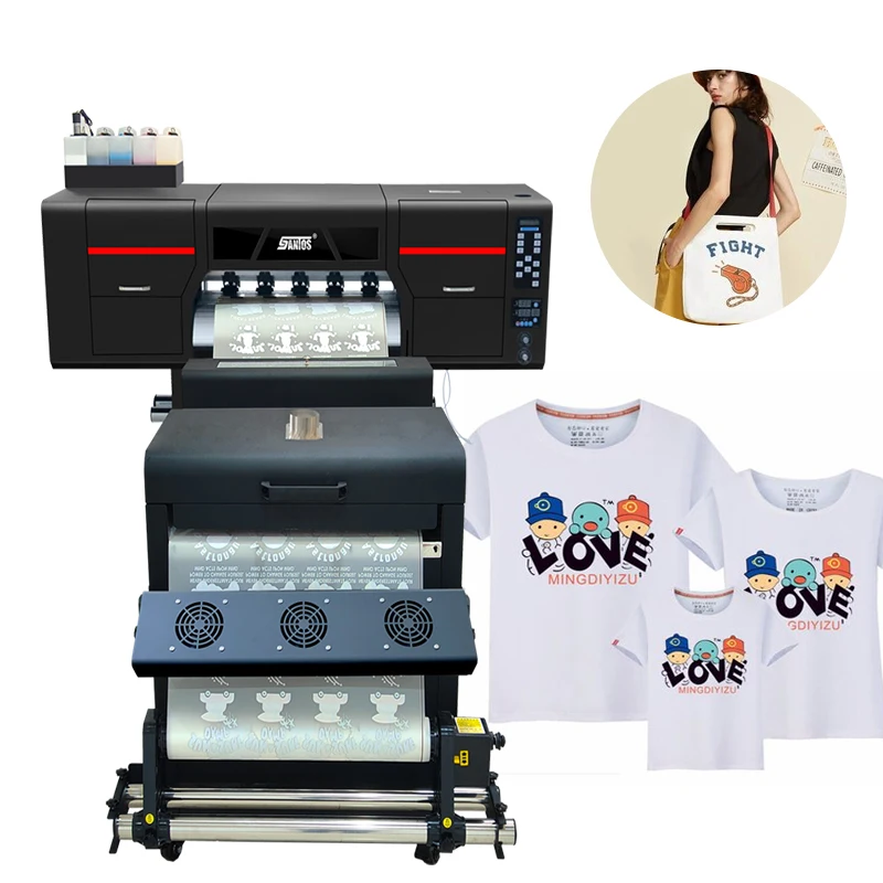 DTF Printer A1 with Two Original XP600/I3200 Printheads Full Function Inkjet Printer With Powder Shaking Machine for T-shirts