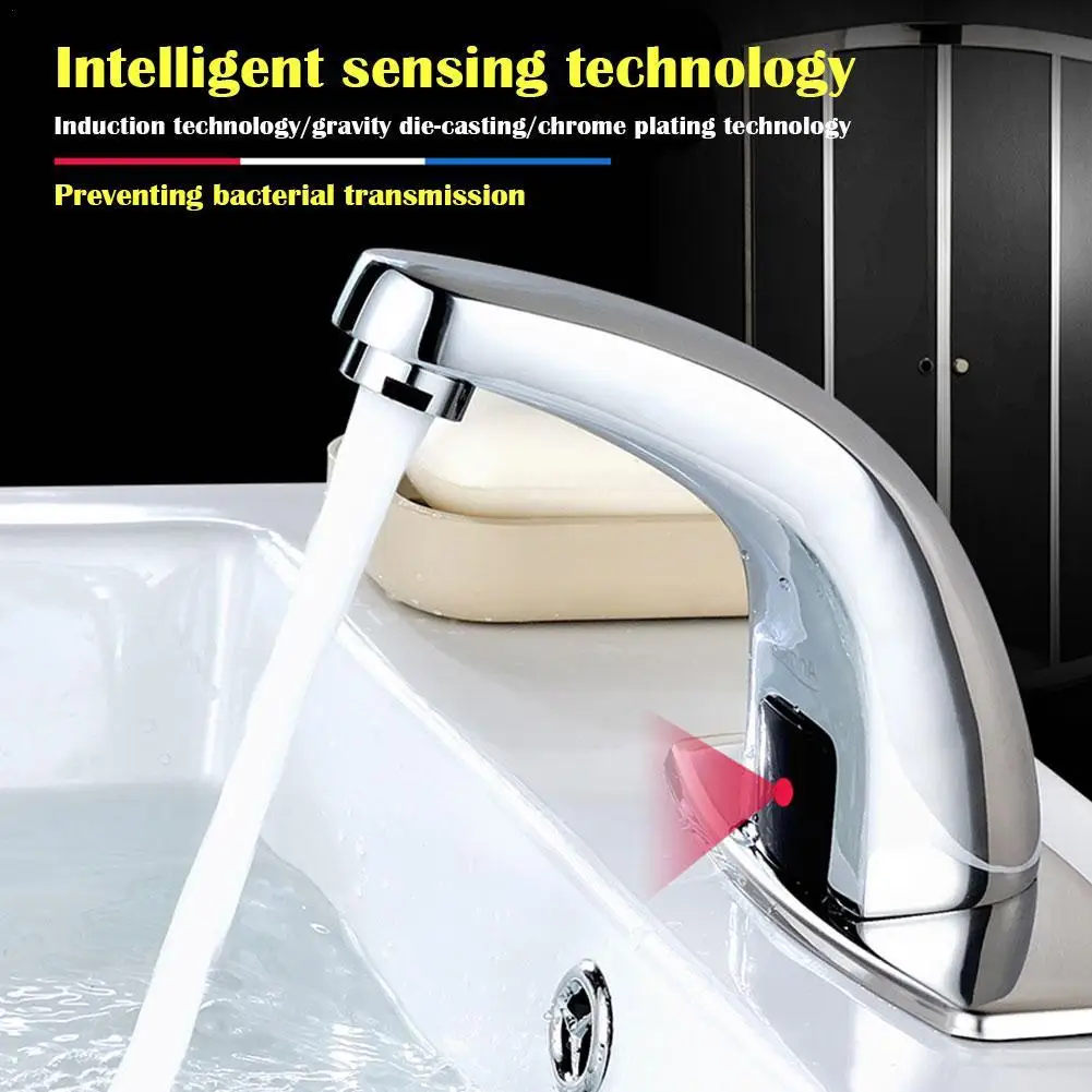 

Infrared Sensor Faucet Automatic Touchless Sink Sensor Faucets Inductive Water Tap Kitchen Bathroom Deck Mounted Taps