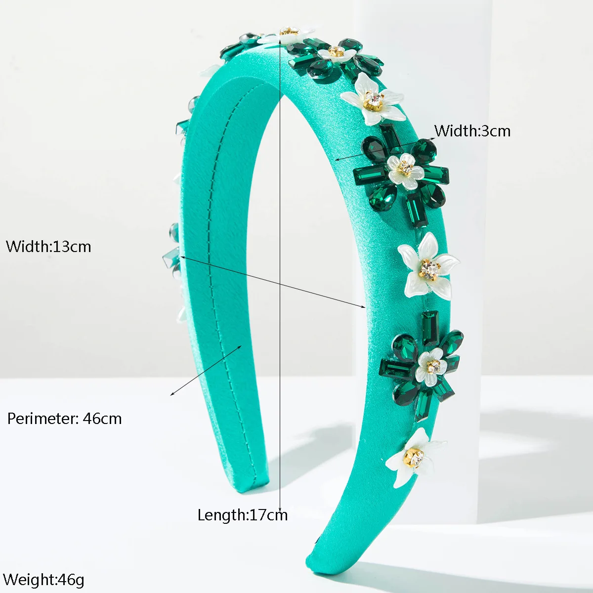 Ytterbium Sen headband Korean version of fashion personalized niche design solid color diamond three-dimensional simulation flow