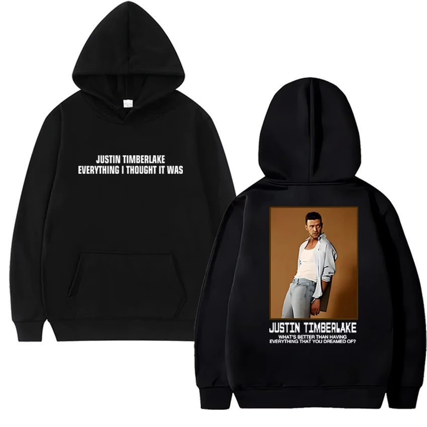 

Hot Singer Justin Timberlake Tour 2025 Double Sided printed Hoodie Men women harajuku fashion Sweatshirt Unisex Fleece pullovers