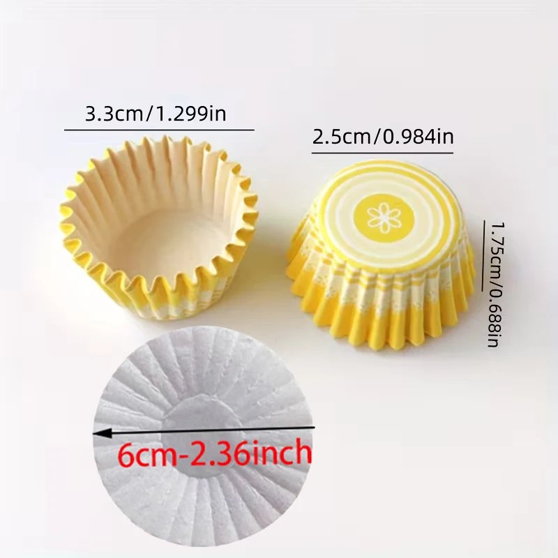 200Pcs/500Pcs/1000Pcs Random Mini A-Shaped Cake Paper Holders, Premium Mini Cake Paper Holders, 0.98inch Cake Paper Cup Liners, Cake Paper Cup Liners, Oil-Proof Cake Paper Holders, Baking Paper Holders, Cake Liners, Baking Tools, Cake Tools view 3