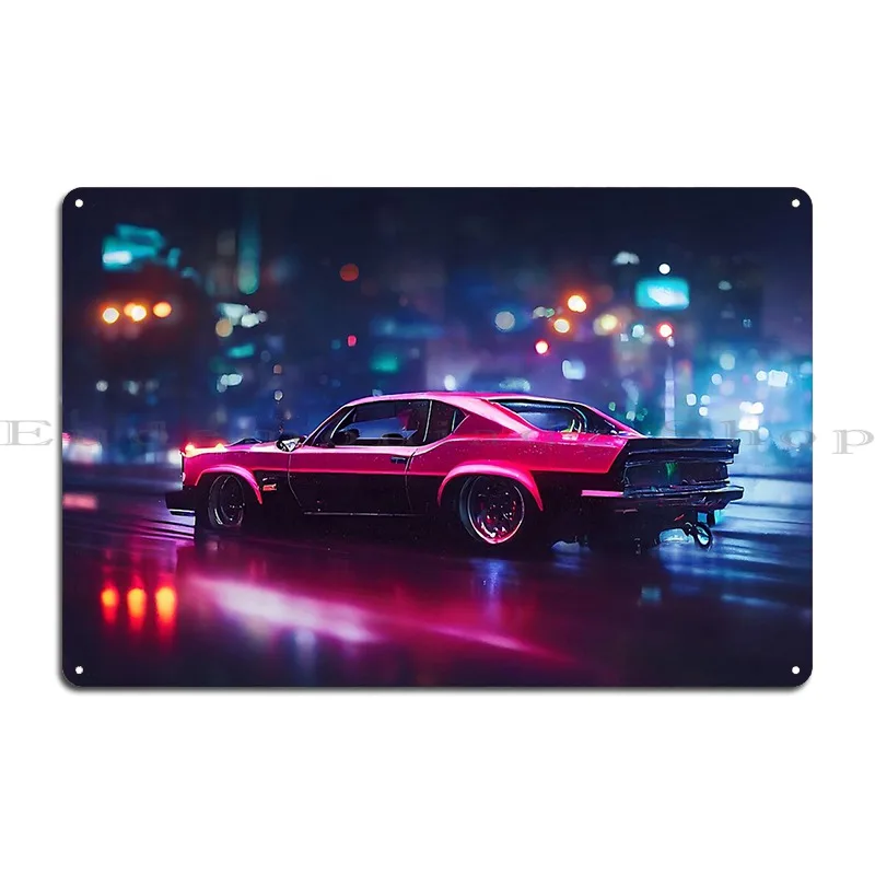 Cyberpunk Muscle Car A Perfect Gift For All American Industry Fans Metal Plaque Poster Printing Decoration Wall Mural