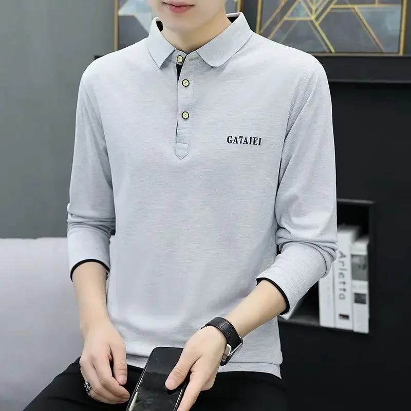 Black Polo Pullover Off White T Shirt For Man Formal Business Original Y2k Top Luxury Korean Luxury High Quality Men's Clothing