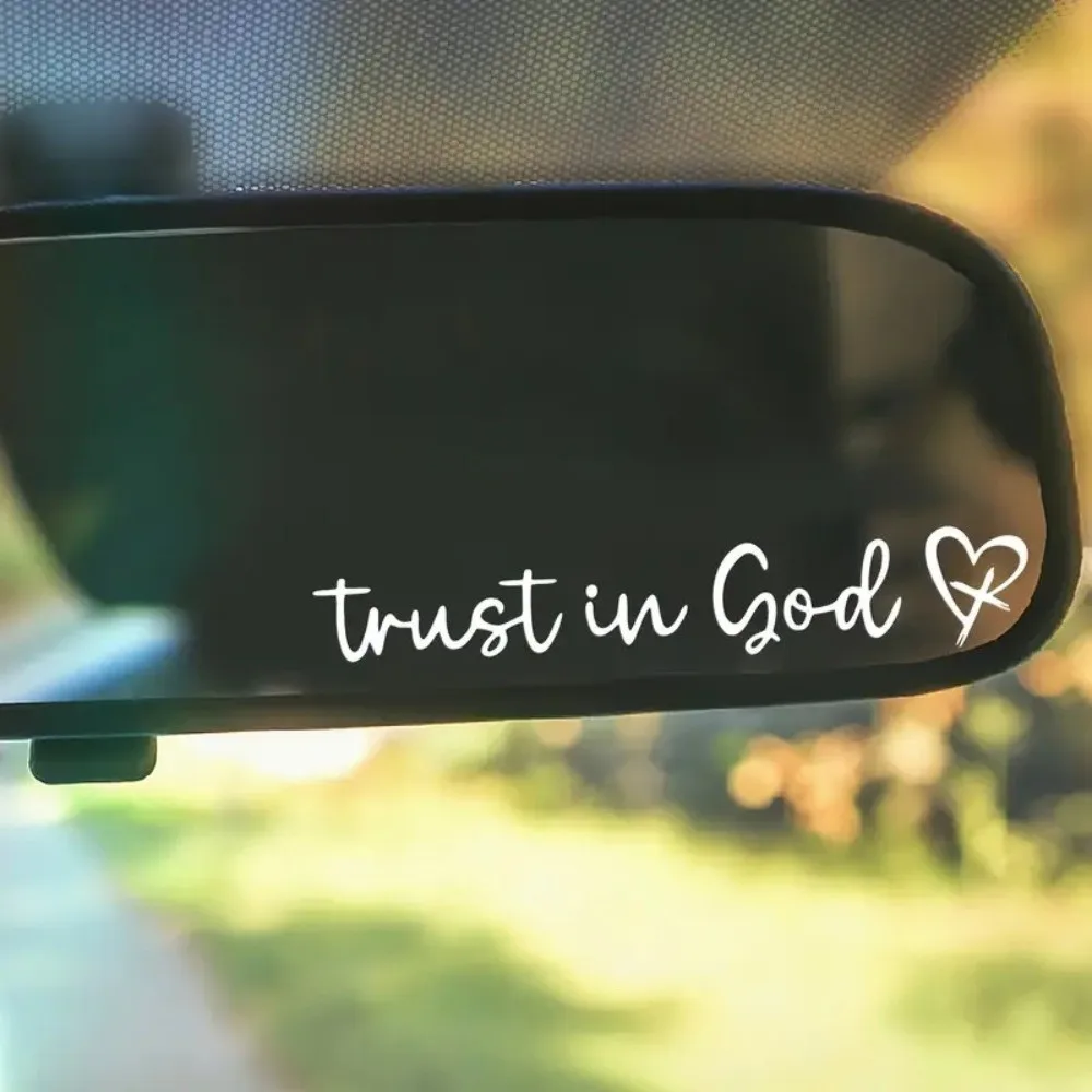 3pcs Cute Hearts Design Mirror Stickers Faith-Based Self-Adhesive Car Decals Bible Verse Driving Stickers for Women Driver