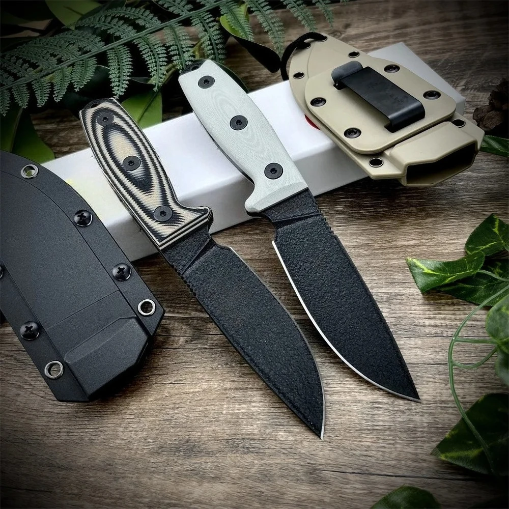 ポータブルキャンプストレートナイフフルタング-d2-固定刃-g10-ハンドルとカイデックスシース-edc-アウトドアハイキング釣り実用ツール