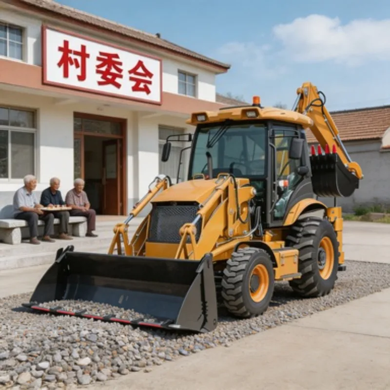 4x4 Backhoe Loader Digger Tractor Machine 7.6 Ton with Front Bucket Rear Digger for Heavy Construction Project Work