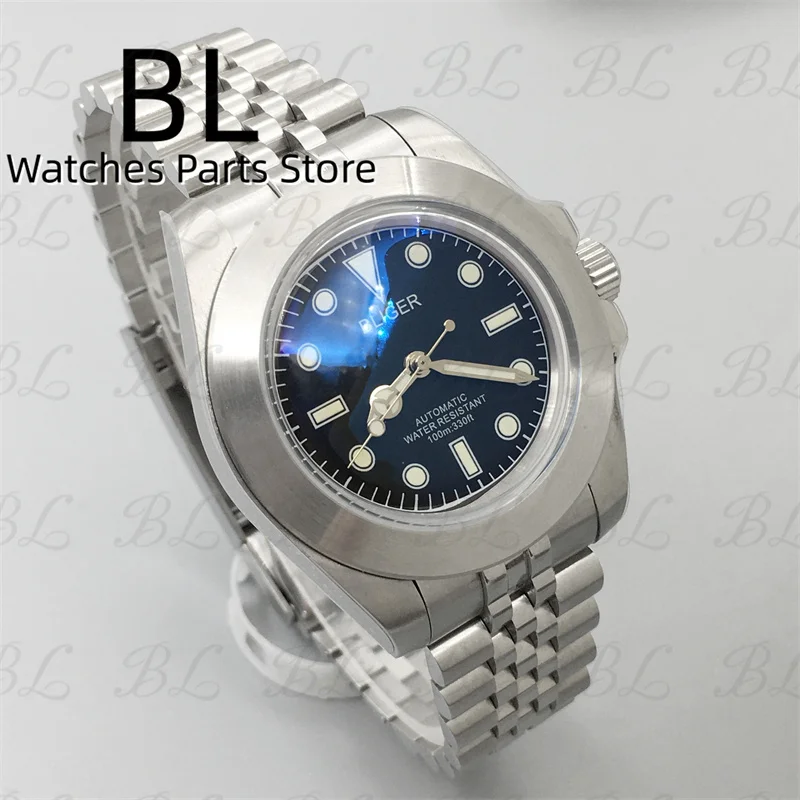 BLIGER Watch For Men NH35A Diving Watch Luminous 40mm Stainless Steel Relogio Masculino Bubble Mirror AR Blue Glass Waterproof