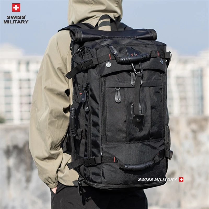 Imagem -06 - Suíça Militar-mochila de Viagem Durável para Homens Mochila Durável Bolsa Multifuncional para Laptop Montanhismo ao ar Livre e Bagagem de Fitness