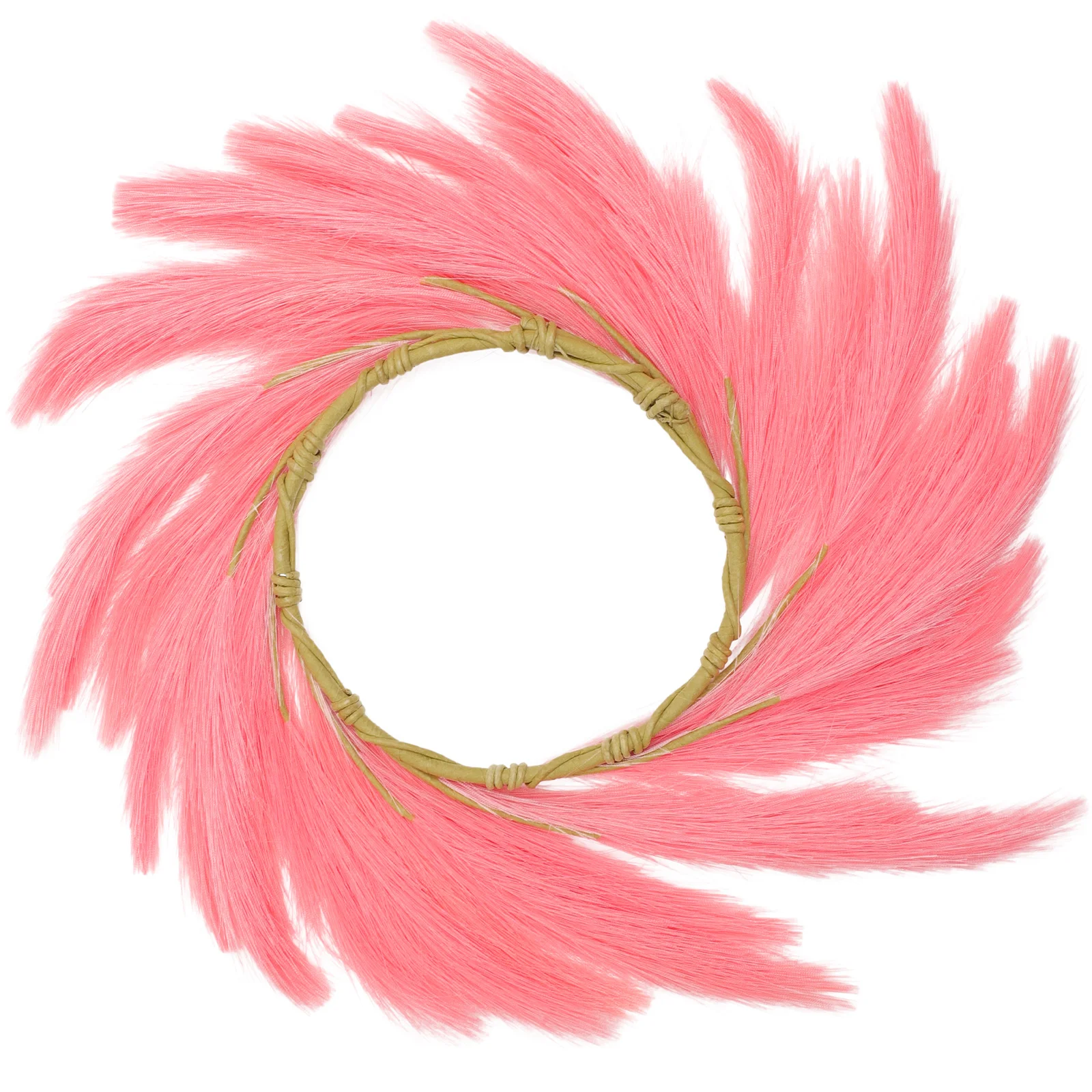 

Artificial Garland Wreaths Pink Reeds Rust Large Baby Indoors Flower Home Decor Fall Phragmites Wreath