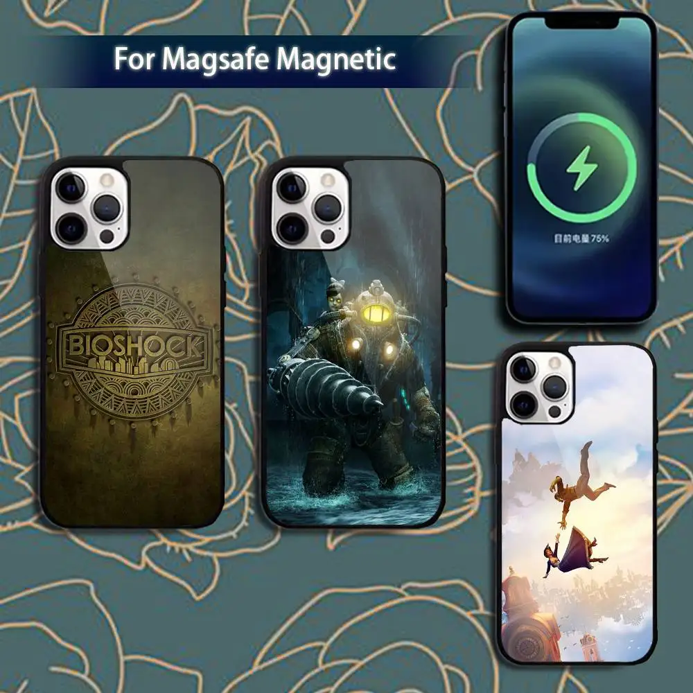 

B- BioShock-k Game Phone Case For iPhone 16,15,14,13,12,11,Pro,Max,Plus,Mini,Magsafe,Magnetic Wireless Charging Case