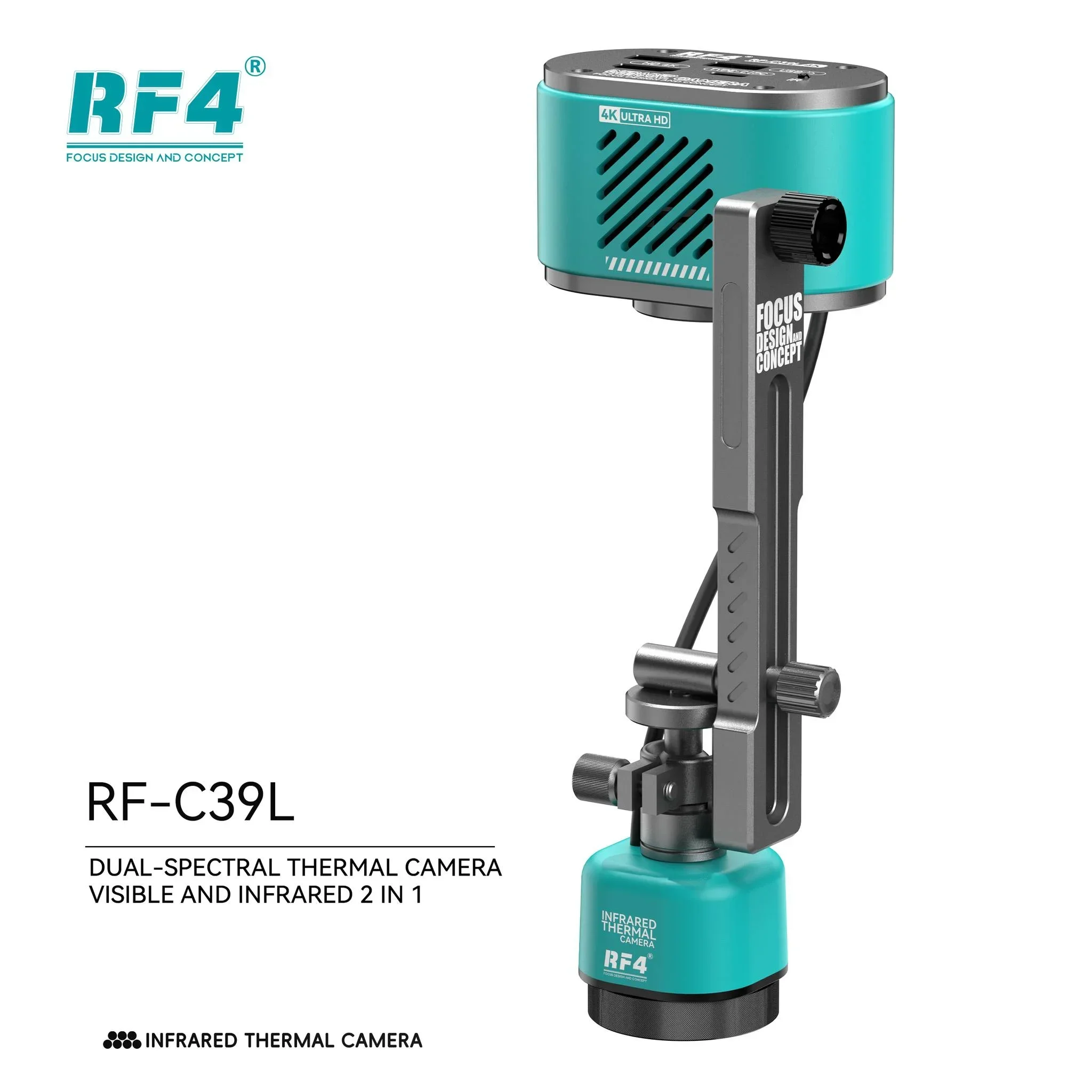 RF4 RF-C39L 2 in 1 4K Dual-Special Infrared Thermal Camera With Fixed Trestle For Phone Motherboard PCB Fault Detector Repair