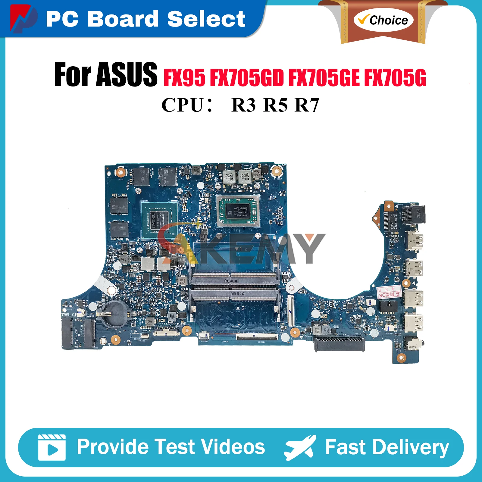 

Материнская плата для ноутбука FX505DT для ASUS TUF Gaming FX705GT FX705GE FX95D FX505D FX705GD с процессором R3 R5 R7, тест ОК, быстрая доставка