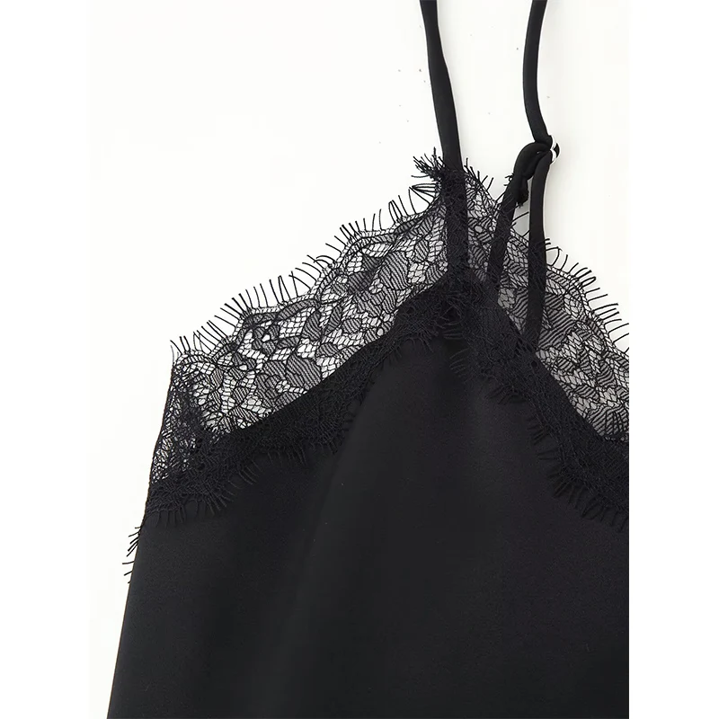 レディース 2025 新作トップス ファッション スリム Vネック レース サスペンダー レディース キャミソールトップス シック ストリート ジョーカー 秋 旅行 キャミソールトップス