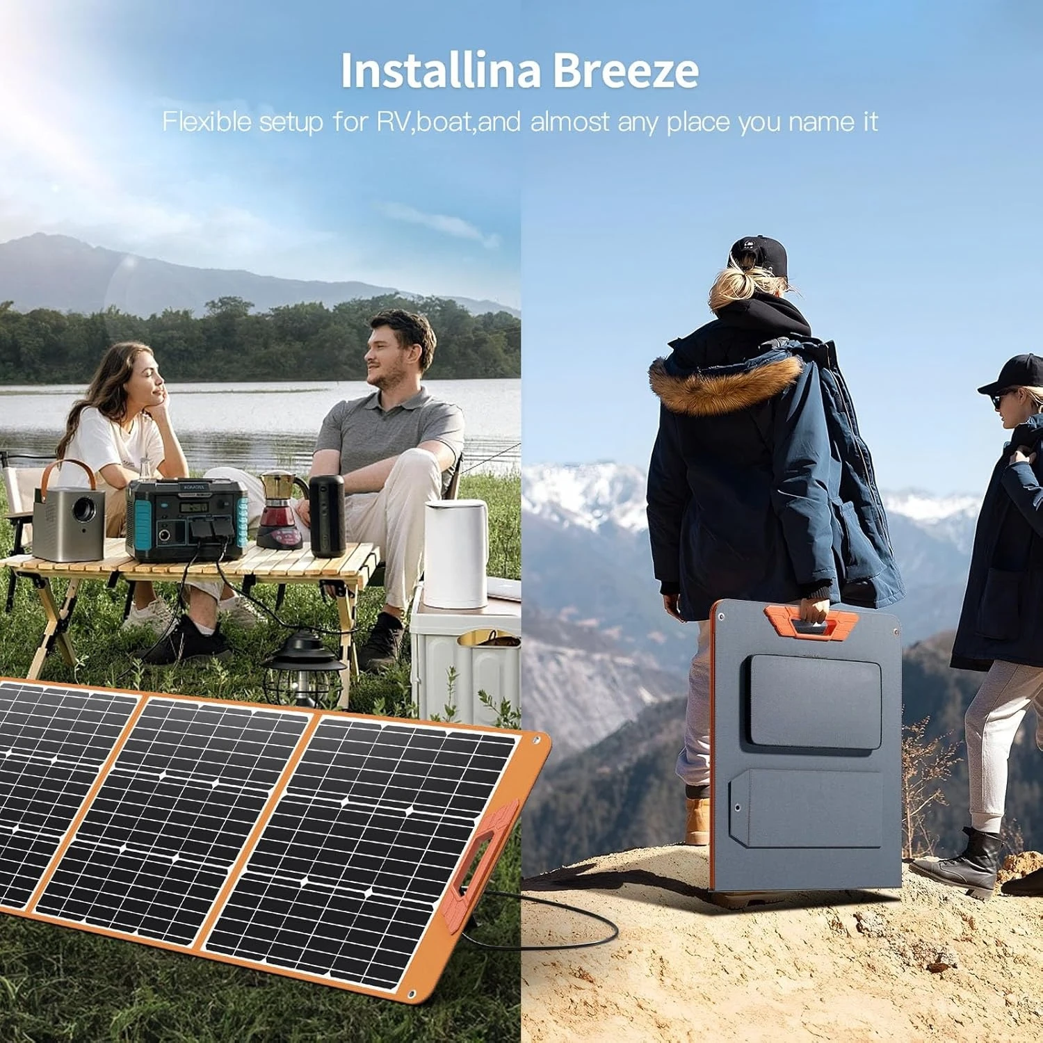 200 Watt Portable Solar Panel for Power Station Generator, 19.8V IP65 Waterproof 4 Kickstands Foldable Solar Panel