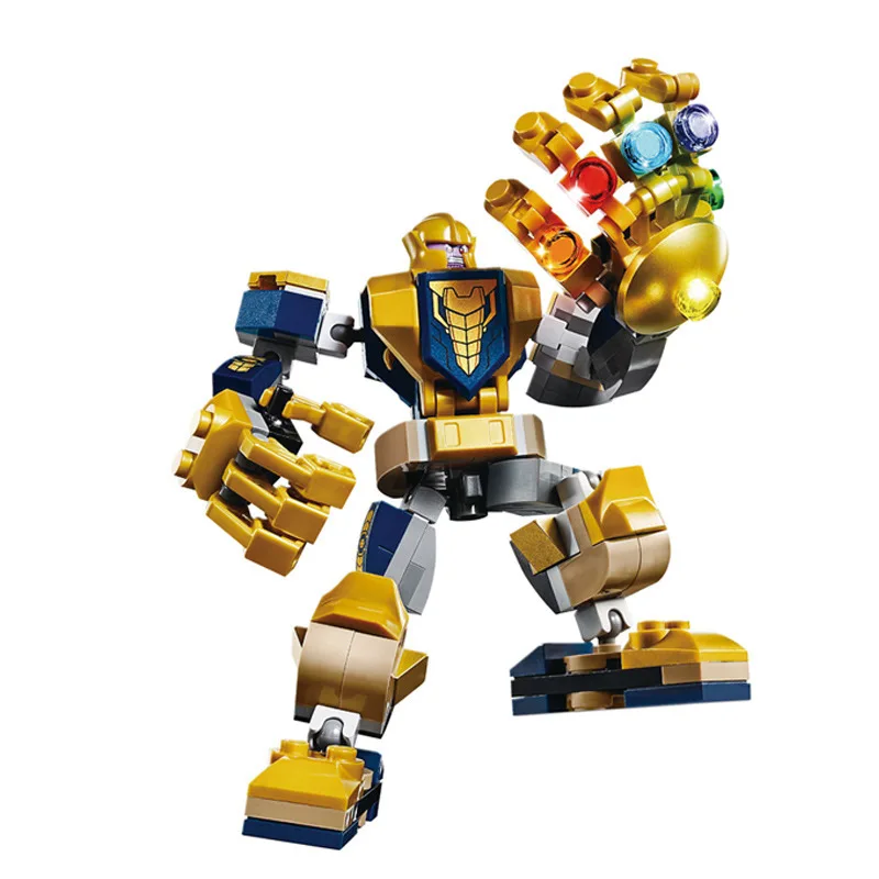 Figurki z klocków Blind Box Mini Marvel, Duży Goblin, Spiderman, Iron Man, Venom, Kapitan Hawk, Deadpool, Technic Armor, zabawki na prezent