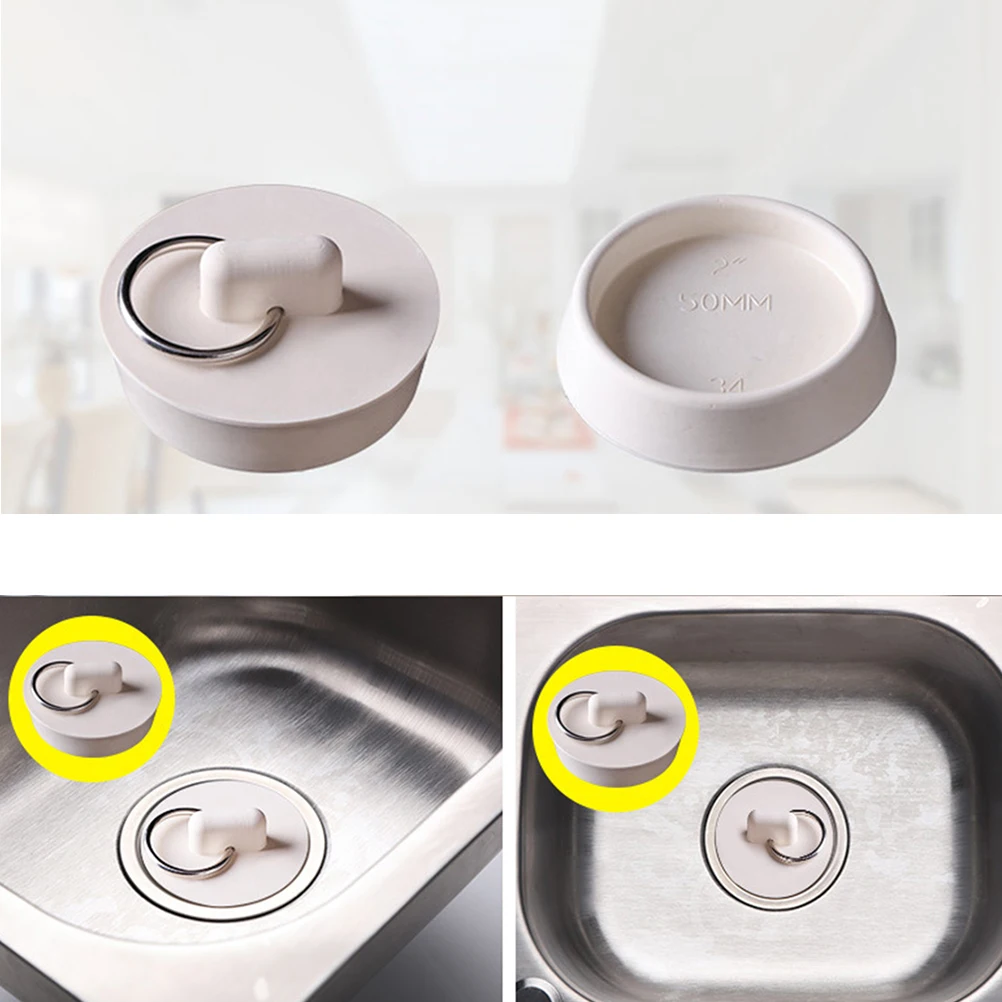 

6pcs Water Sink Stopper Set Rubber Drain Plugs With Hanging Ring For Kitchen Bathroom Bathtub Laundry Slop Sink Pool