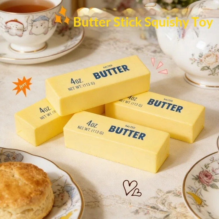 24cm Giant Squeeze Butter Stick Anti Stress Sensory Toy Squishy Cheese Pinch Decompression Slow Rising Sticky Butter Bar Brick