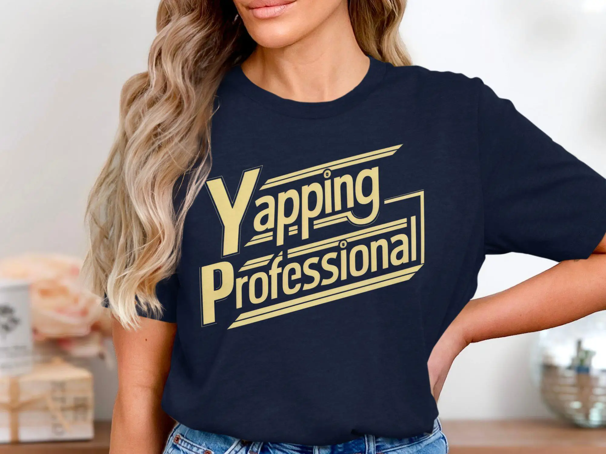 

Профессиональная футболка Yapping для взрослых, уникальная модная одежда с забавной цитатой, повседневная одежда