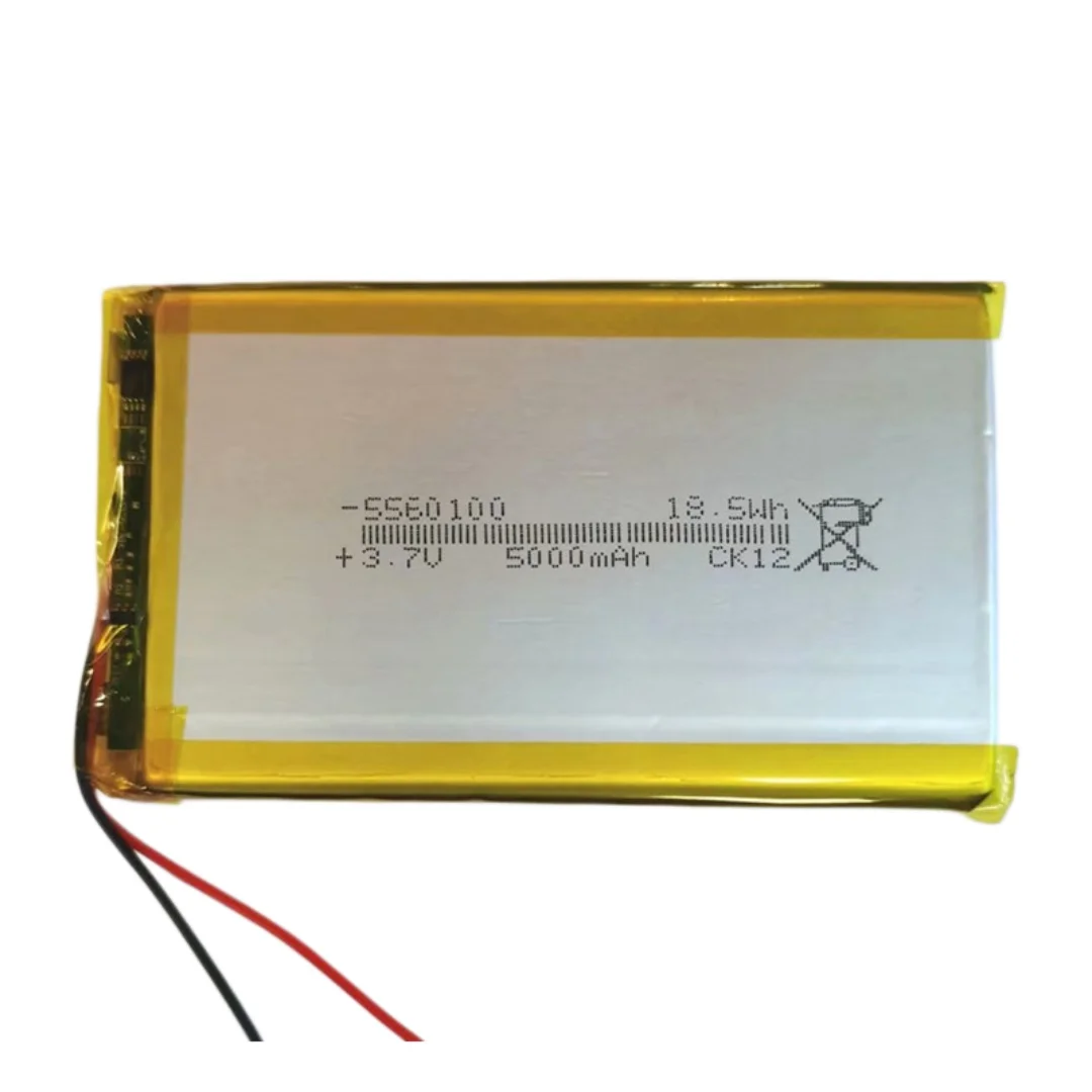 5560100 3.7V 5000mAh Lithium Polymer Battery Li‑po Rechargeable Battery for Power Bank LED Light Portable Equipment