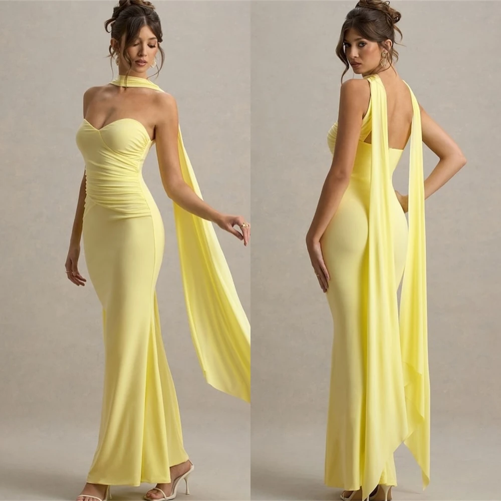 

Customized Elegant Strapless Evening Dress and Simple Jersey Special Occasion Gowns and Temperament Mermaid Celebrity Gowns