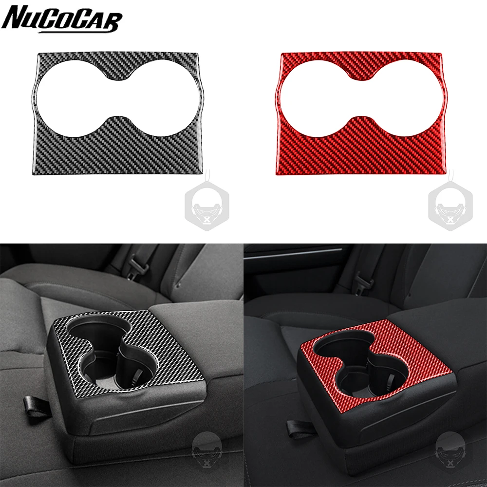 For Chrysler 300 300C 2015-2023 Carbon Fiber Rear central cup holder Panel Cover Car Accessories Interior Decorative Stickers