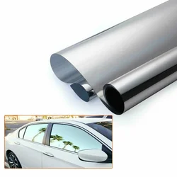 3 Meter Window Tint Film 15%VLT Mirror Tinting Film Car Glass Sticker Sun Shade UV Protect Film Silver Waterproof Exterior Parts