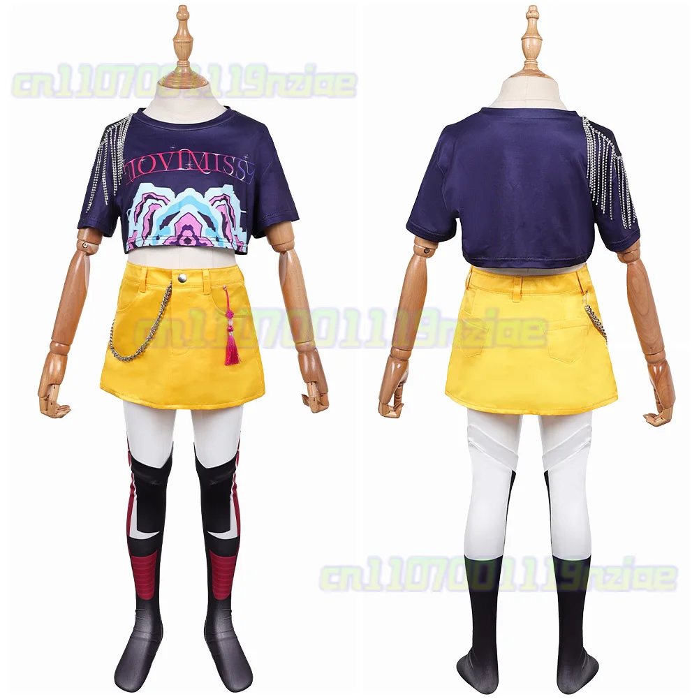 K팝 코스프레 루미 조이 미라 탑 팬츠 어린이 의상 파티 변장 할로윈 코스튬 카니발 의상 세트