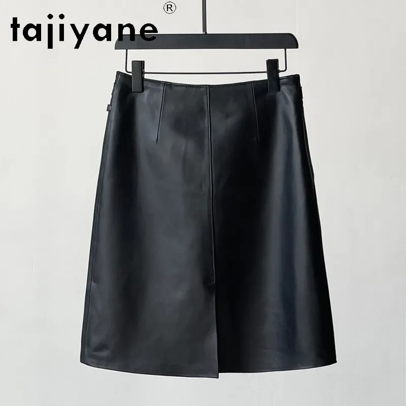 TAJIYANE Genuine Leather Skirt Woman Sheepskin Women's Skirts A‑Line Pencil Skirt High Waist Midi Skirts for Woman Slim‑Fit 치마