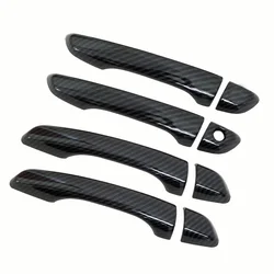 For Hyundai Elantra 2017 2018 2019 2020 Chrome Carbon Fiber Car Door Handle Cover Trim Sticker Car Styling Accessories Overlay