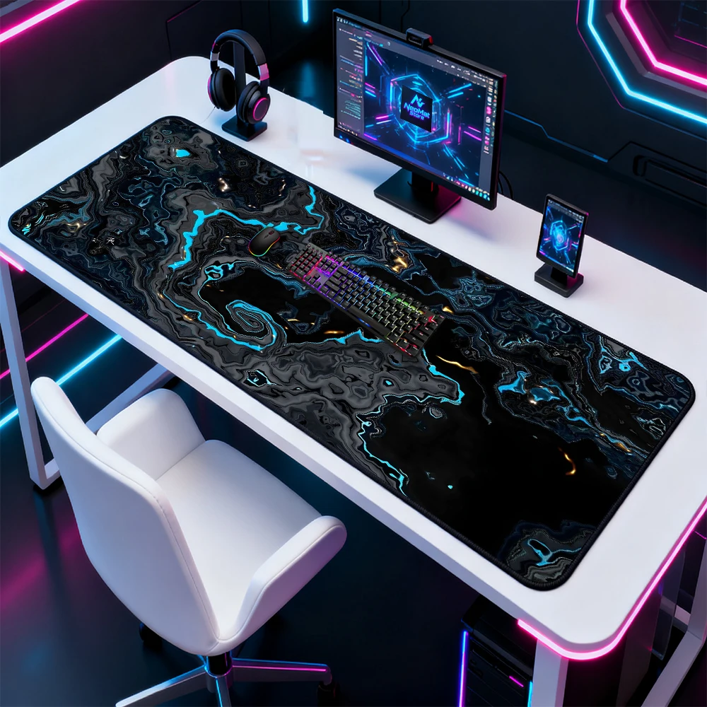Mousepad Strata Liquid Big Gamer Mouse Pad Black Large Desk Pad Computer Mat Office Table Pc Accessories Keyboard Matt 120x60cm