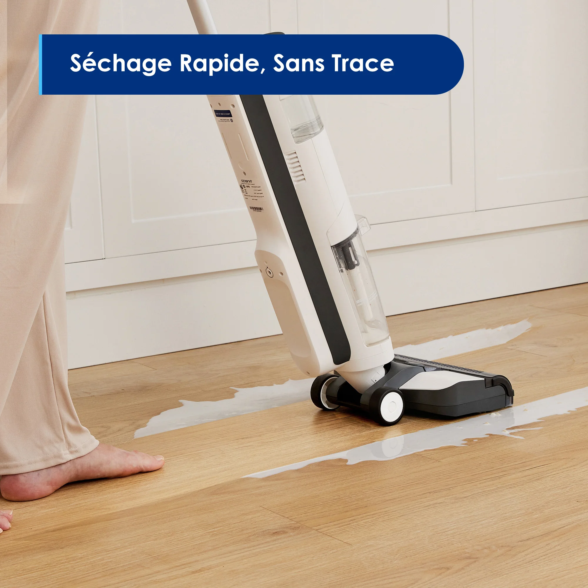 Tineco iFloor 3 Breeze Plus Aspirateur Laveur Sec Humide, Nettoyeur de Sol sans Fil et Serpillière Légère pour Nettoyer Les Sols Durs en Un Passage