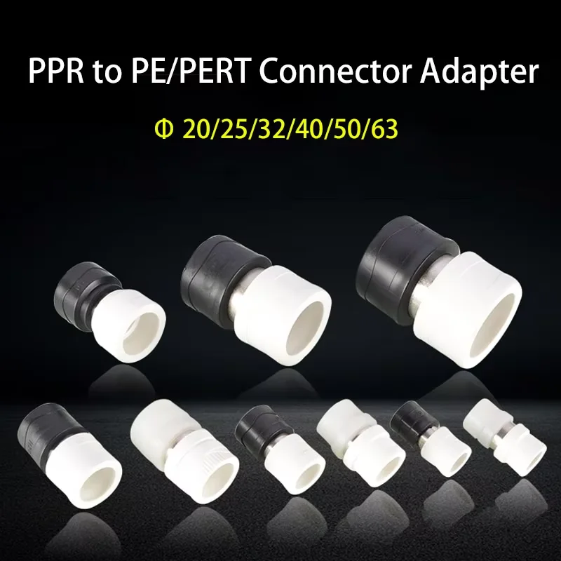 

20/25/32/40/50/63mm PPR to PE/PERT Equal Straight Connector Water Pipe Fittings Hot Melt Joint Adapter Accessories Renovation