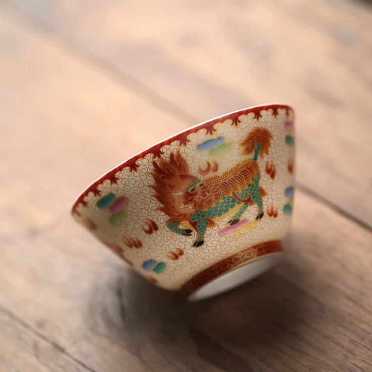 High Temperature Resistant Cerc Enamel Tea Cup Large Capaci Single Cup Classic Mouth Cup Tea Set Handmade Crted