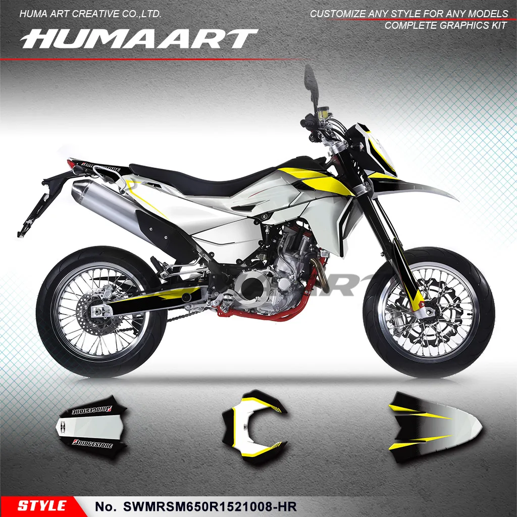 

Графический комплект huпера, наклейки в комплекте для ремонта SWM SM650R RS650R Enduro Supermoto 2015-2021, SWMRSM650R1521008-HR