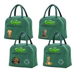 Disney Marvel Groot Turtles Lunch Hand Bag Childern's Teenage Cute Lunch Box Anime Cartoon Print Men Office Thermal Insulat Case